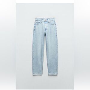 Zara High-Rise Light Blue Mom Jean